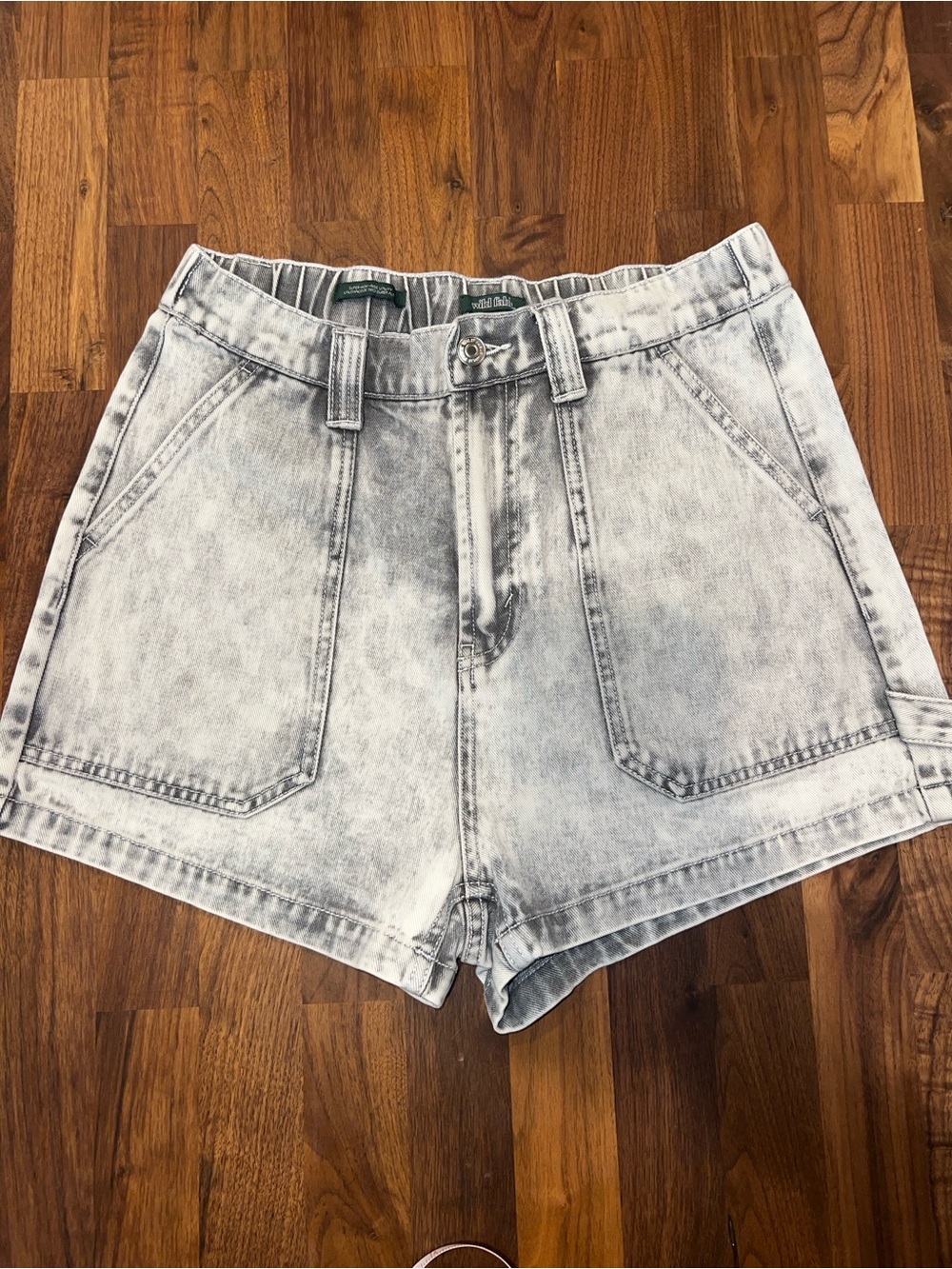 wild fable Light Acid-Wash High-Rise Denim Shorts